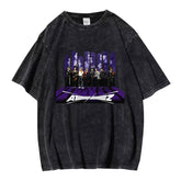 Retro KPOP Album Print Washed T-shirt